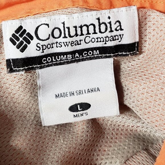 Orange Columbia Vented Fishing Hiking Shirt  Short Sleeve  Men's Size Large - Picture 2 of 5